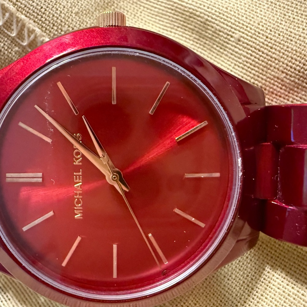 Michael Kors Crimson and Gold Watch